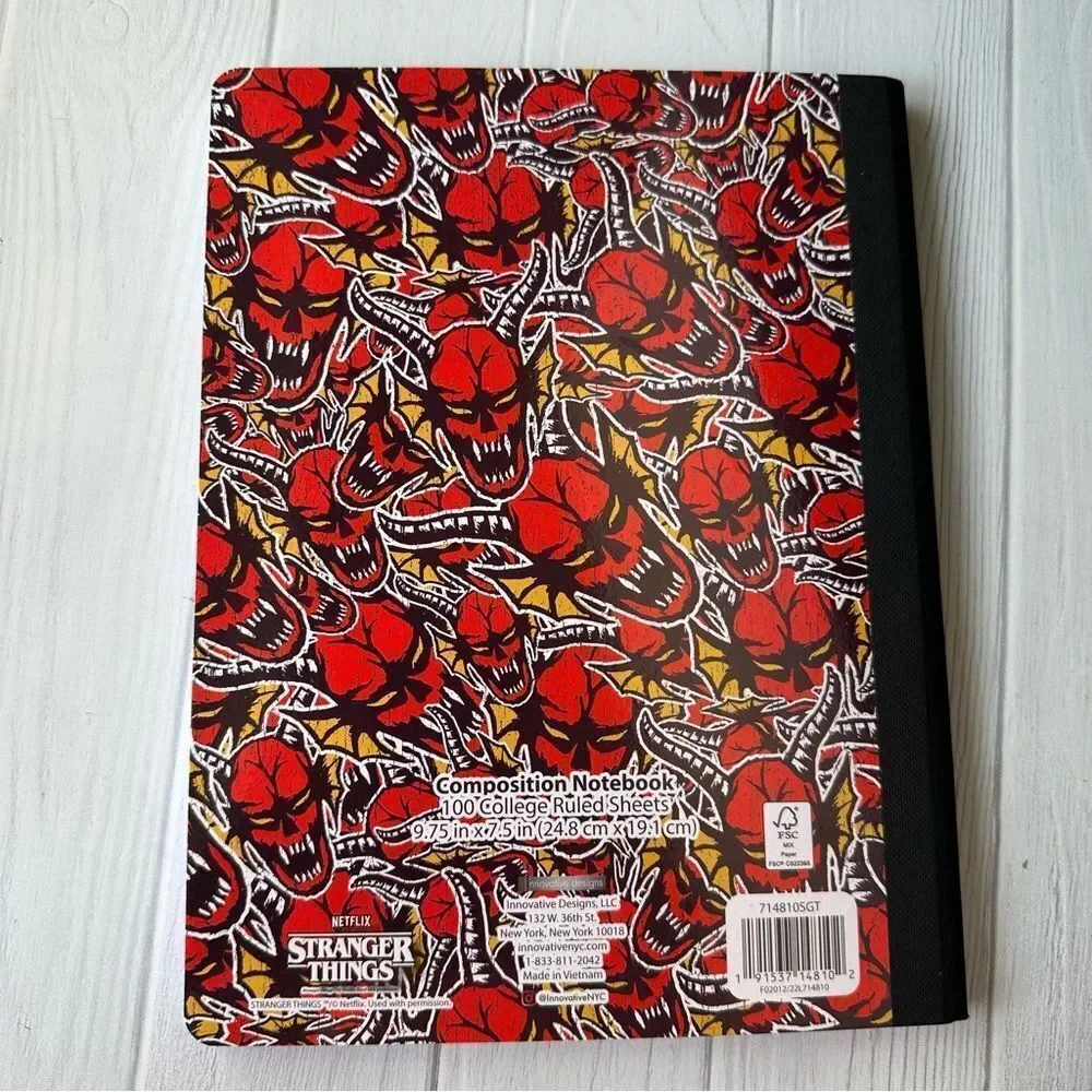3 x Stranger Things Demogorgon 100 College 9.75 x 7.5 Ruled Notebooks